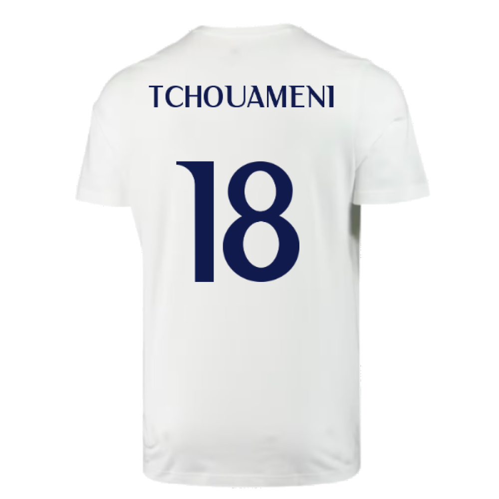 2023-2024 Real Madrid DNA Graphic Tee (White) (Tchouameni 18)