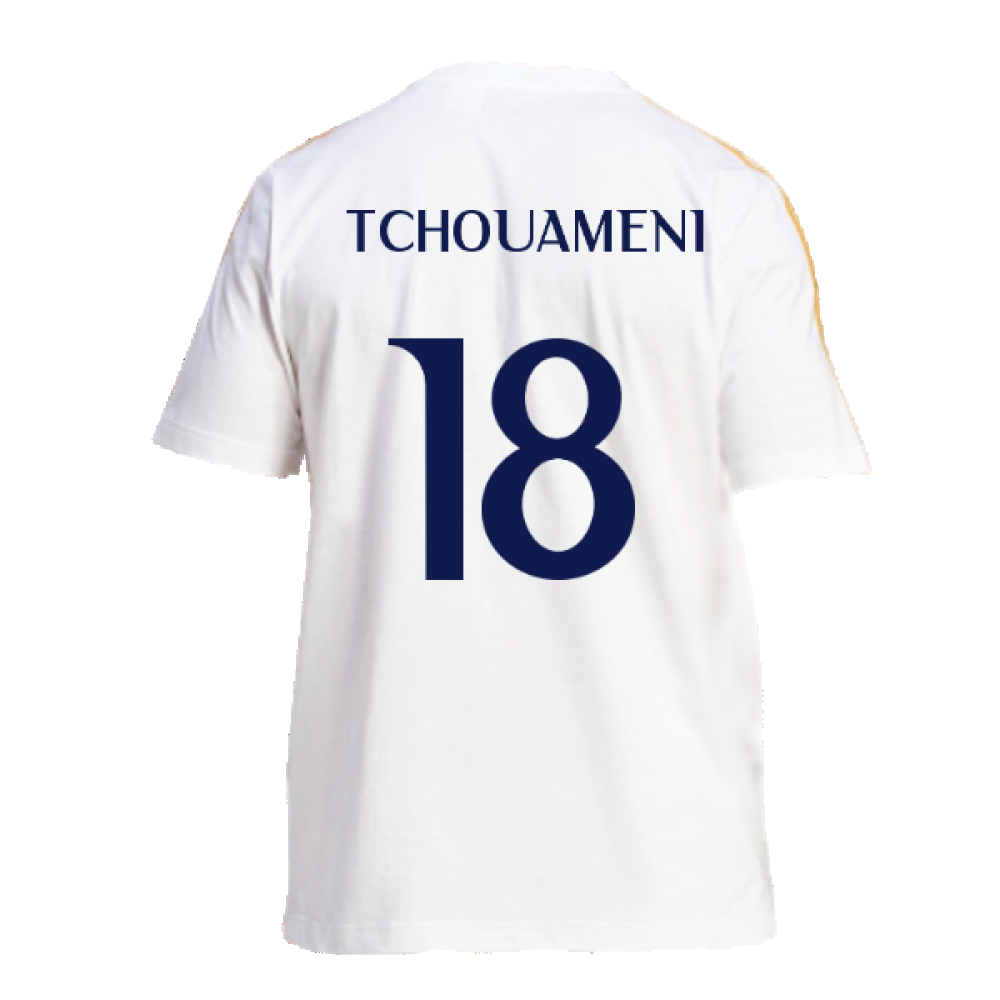 2023-2024 Real Madrid DNA Tee (White) (Tchouameni 18)