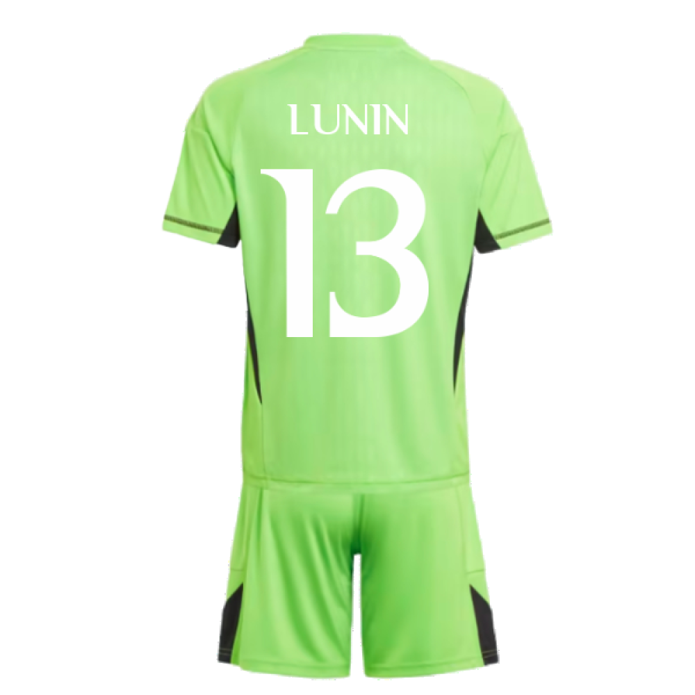 2023-2024 Real Madrid Home Goalkeeper Youth Kit (LUNIN 13)