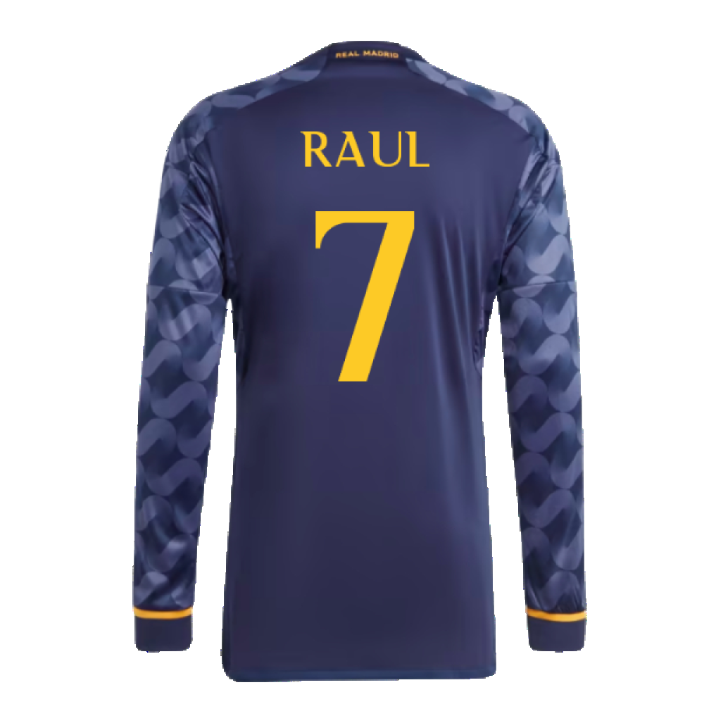 2023-2024 Real Madrid Long Sleeve Away Shirt (Raul 7)