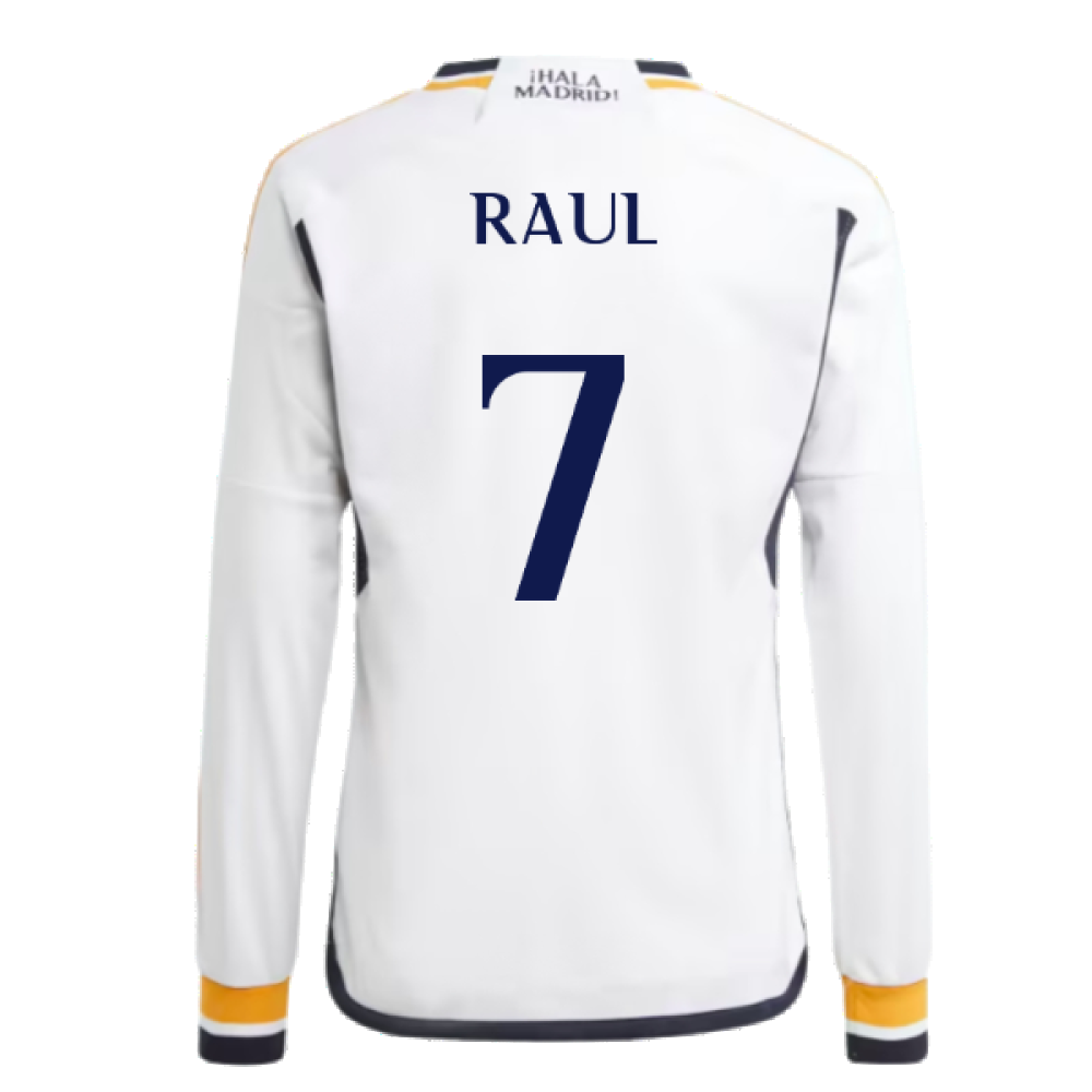 2023-2024 Real Madrid Long Sleeve Home Shirt (Kids) (Raul 7)