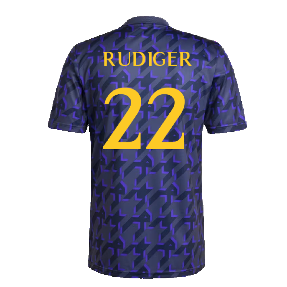 2023-2024 Real Madrid Pre-Match Shirt (Shadow Navy) (Rudiger 22)