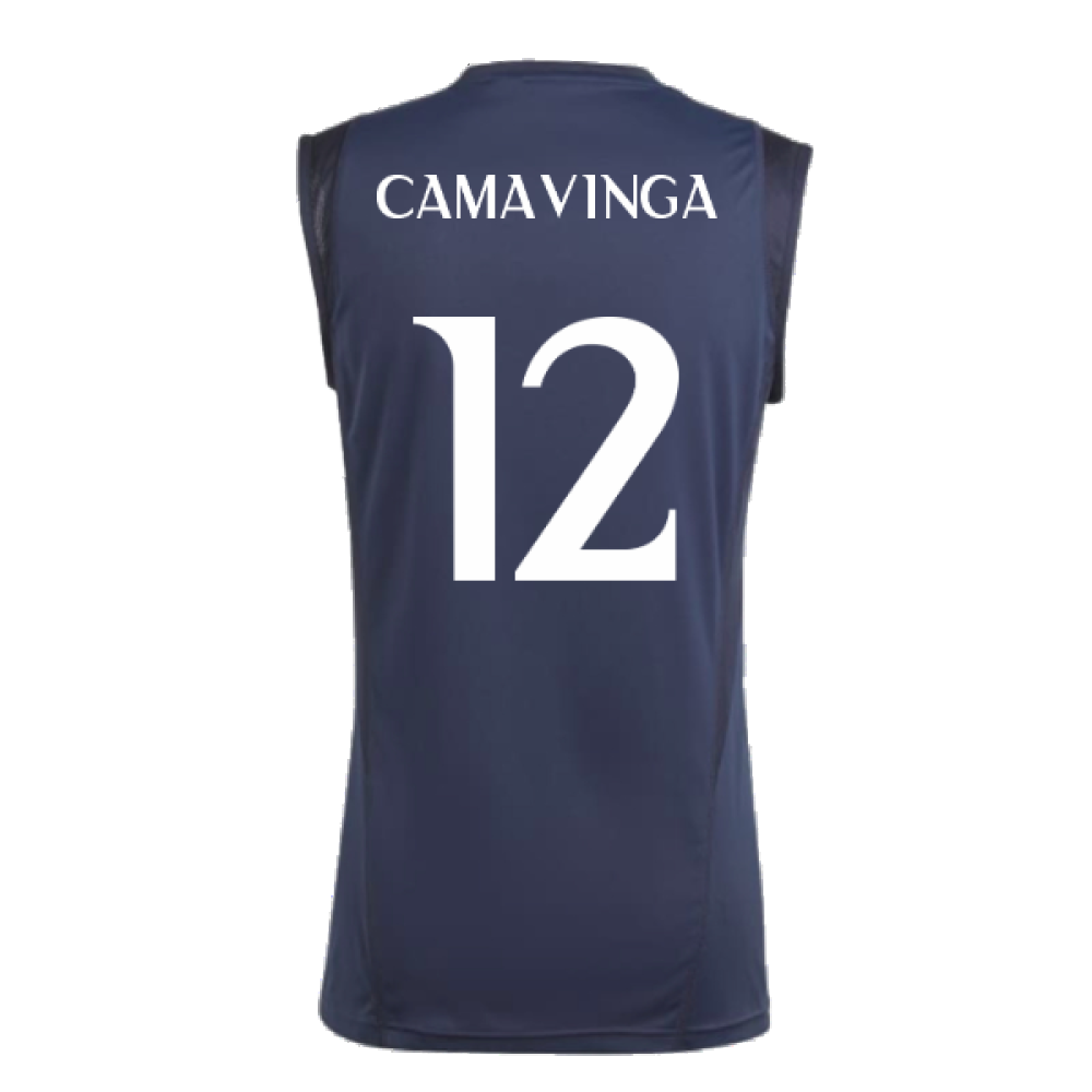 2023-2024 Real Madrid Sleeveless Jersey (Legend Ink) (Camavinga 12)