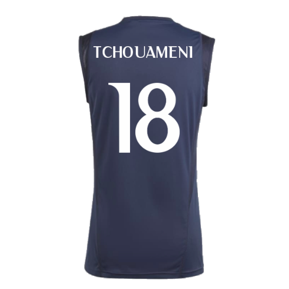 2023-2024 Real Madrid Sleeveless Jersey (Legend Ink) (Tchouameni 18)