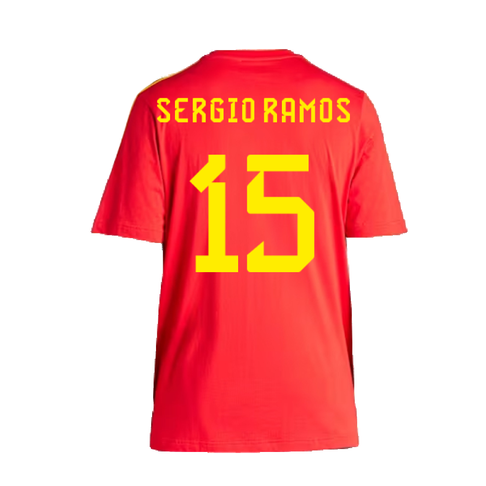 2023-2024 Spain DNA T-Shirt (Red) (SERGIO RAMOS 15)