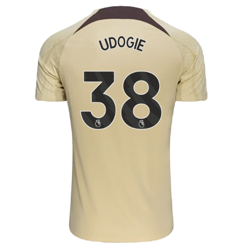 2023-2024 Tottenham Dri-Fit Strike Training Shirt (Team Gold) (Udogie 38)