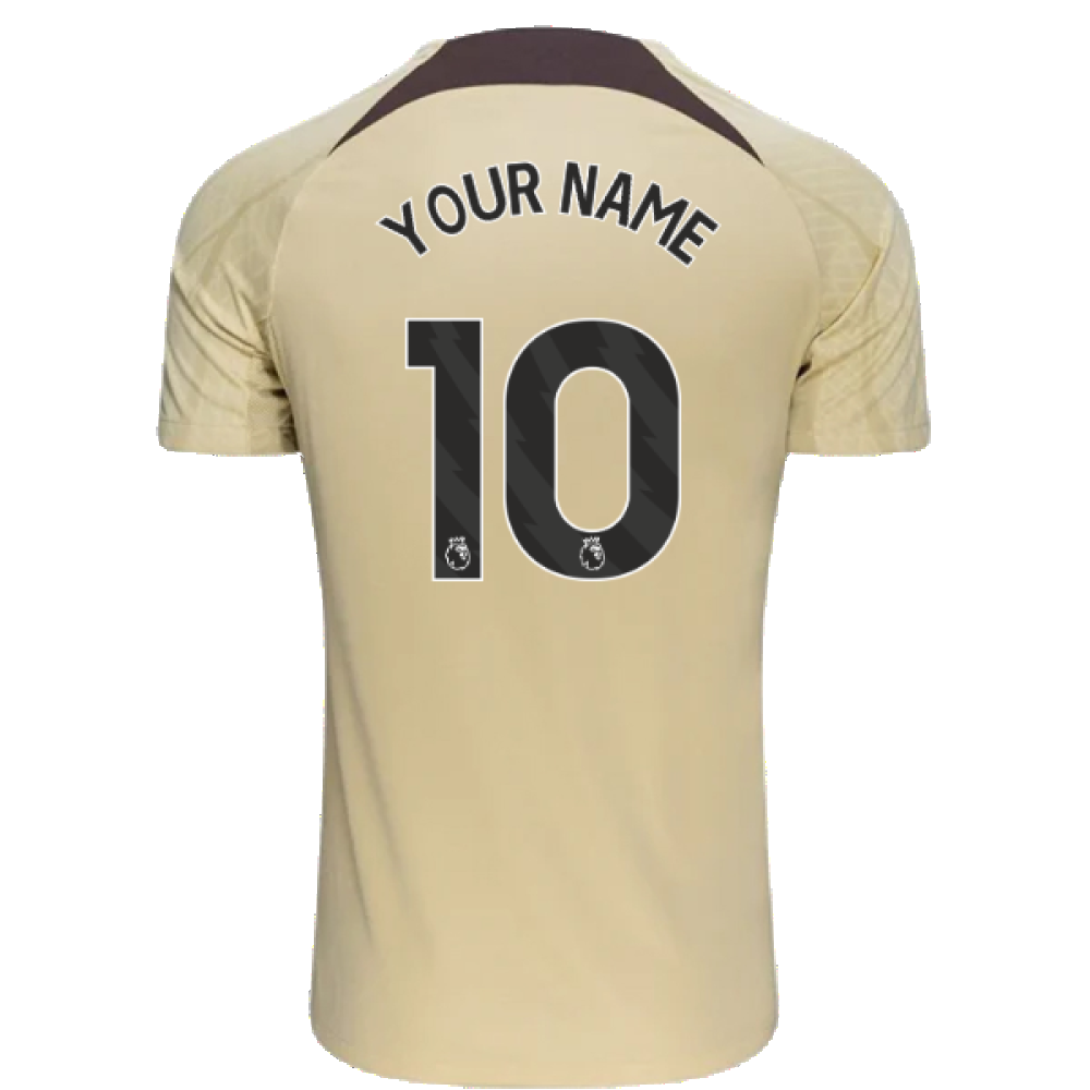 2023-2024 Tottenham Dri-Fit Strike Training Shirt (Team Gold) (Your Name)