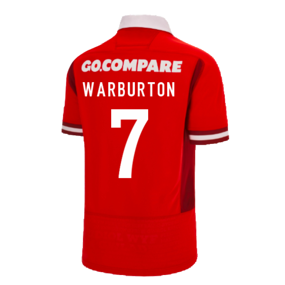 2023-2024 Wales Home WRU Rugby Shirt (Kids) (Warburton 7)