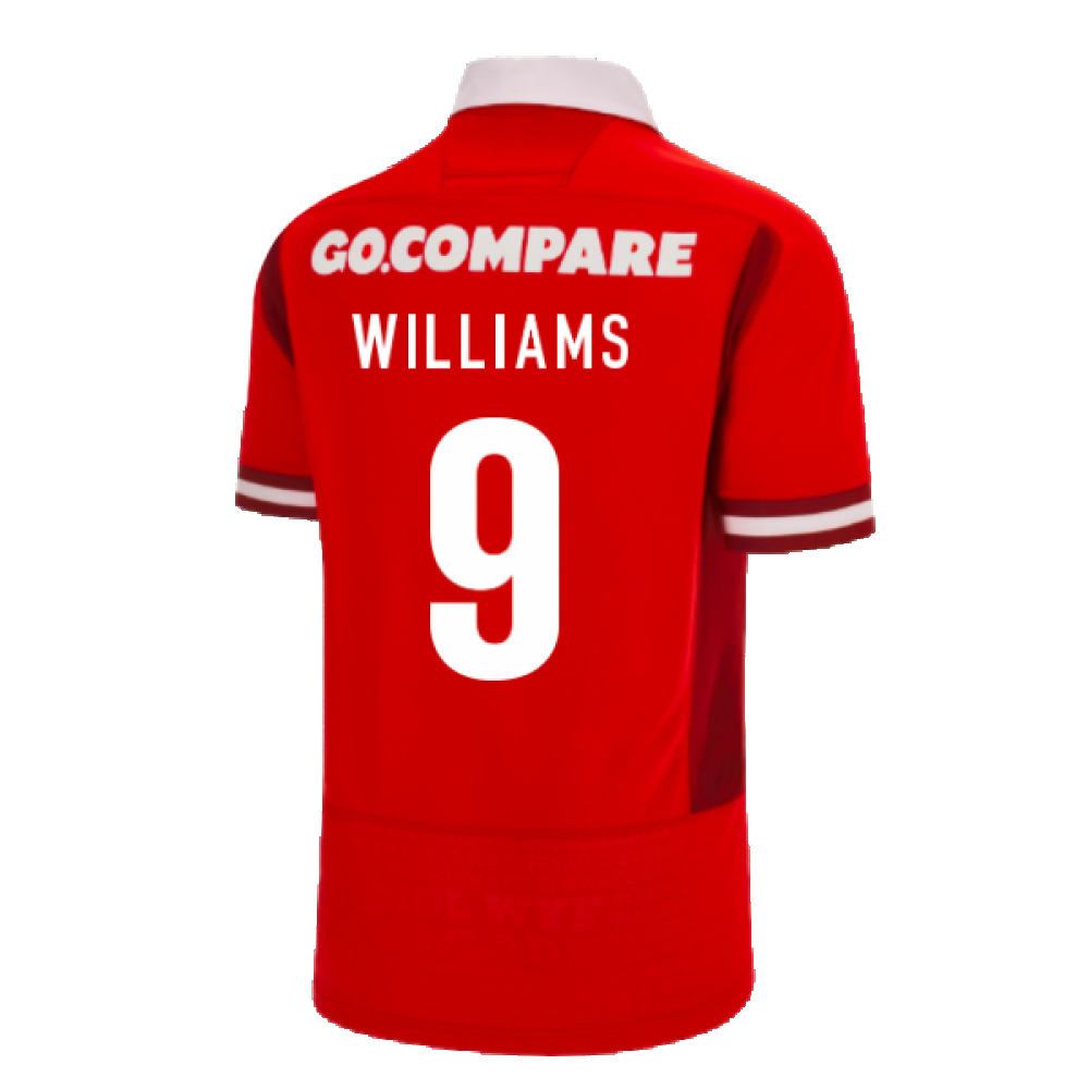 2023-2024 Wales Home WRU Rugby Shirt (Kids) (Williams 9)