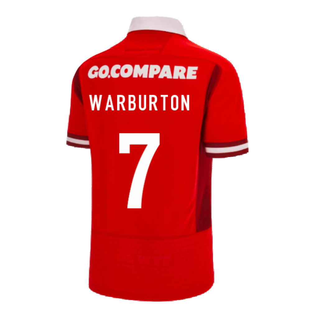 2023-2024 Wales Rugby WRU Home Poly Shirt (Warburton 7)