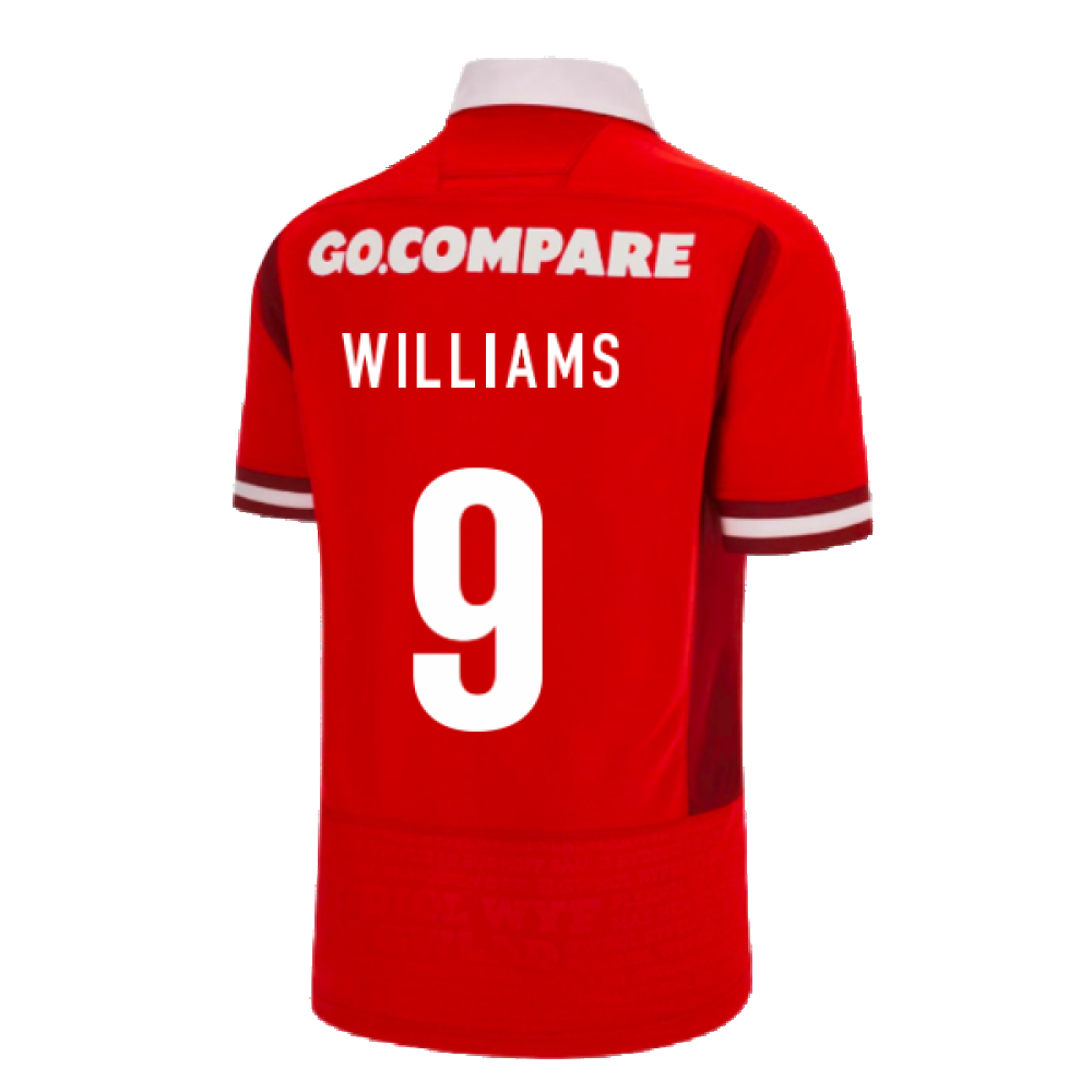 2023-2024 Wales Rugby WRU Home Poly Shirt (Williams 9)