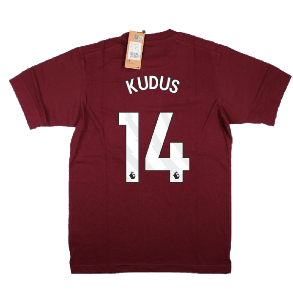 2023-2024 West Ham Leisure Tee (Tawny Port) (Kudus 14)