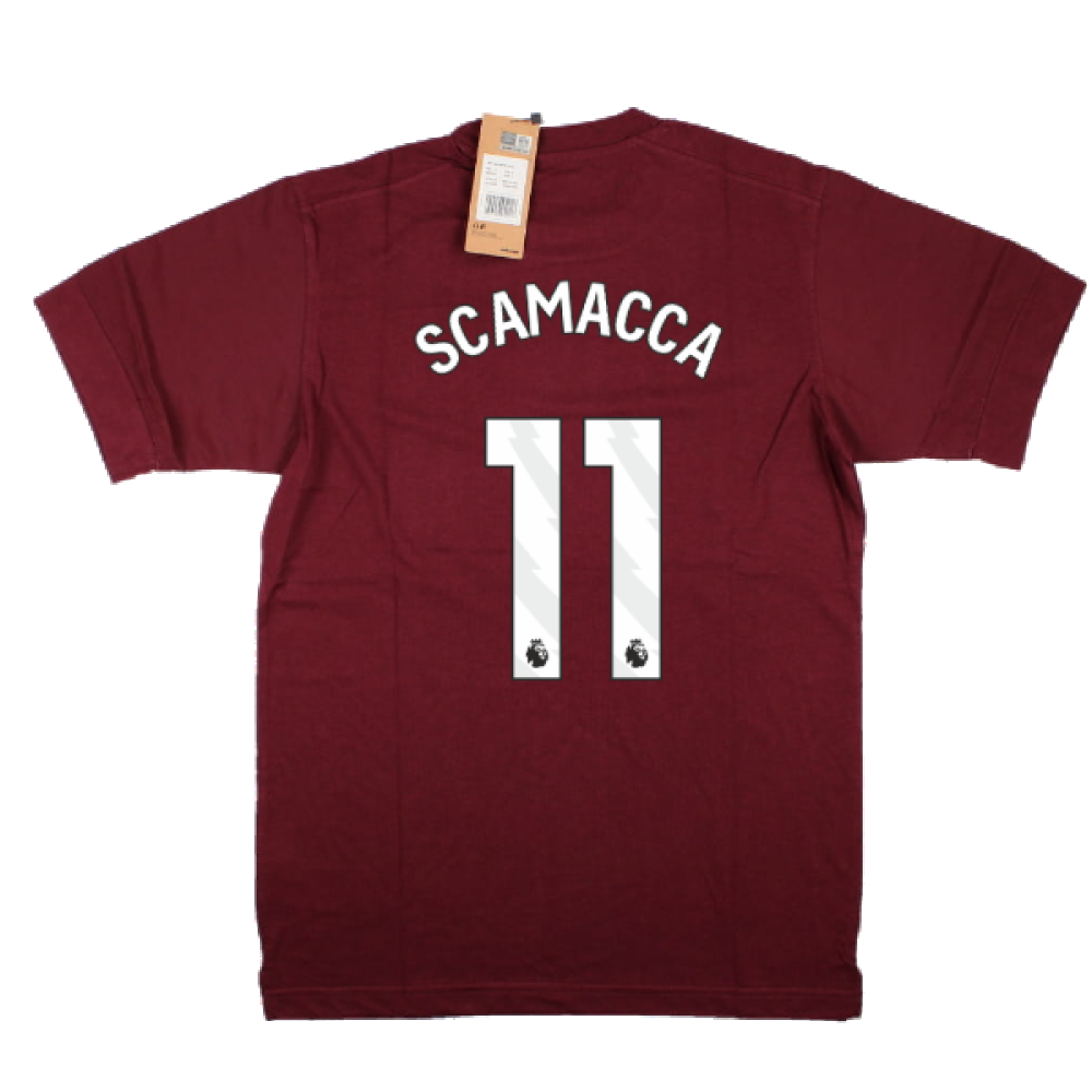 2023-2024 West Ham Leisure Tee (Tawny Port) (SCAMACCA 11)