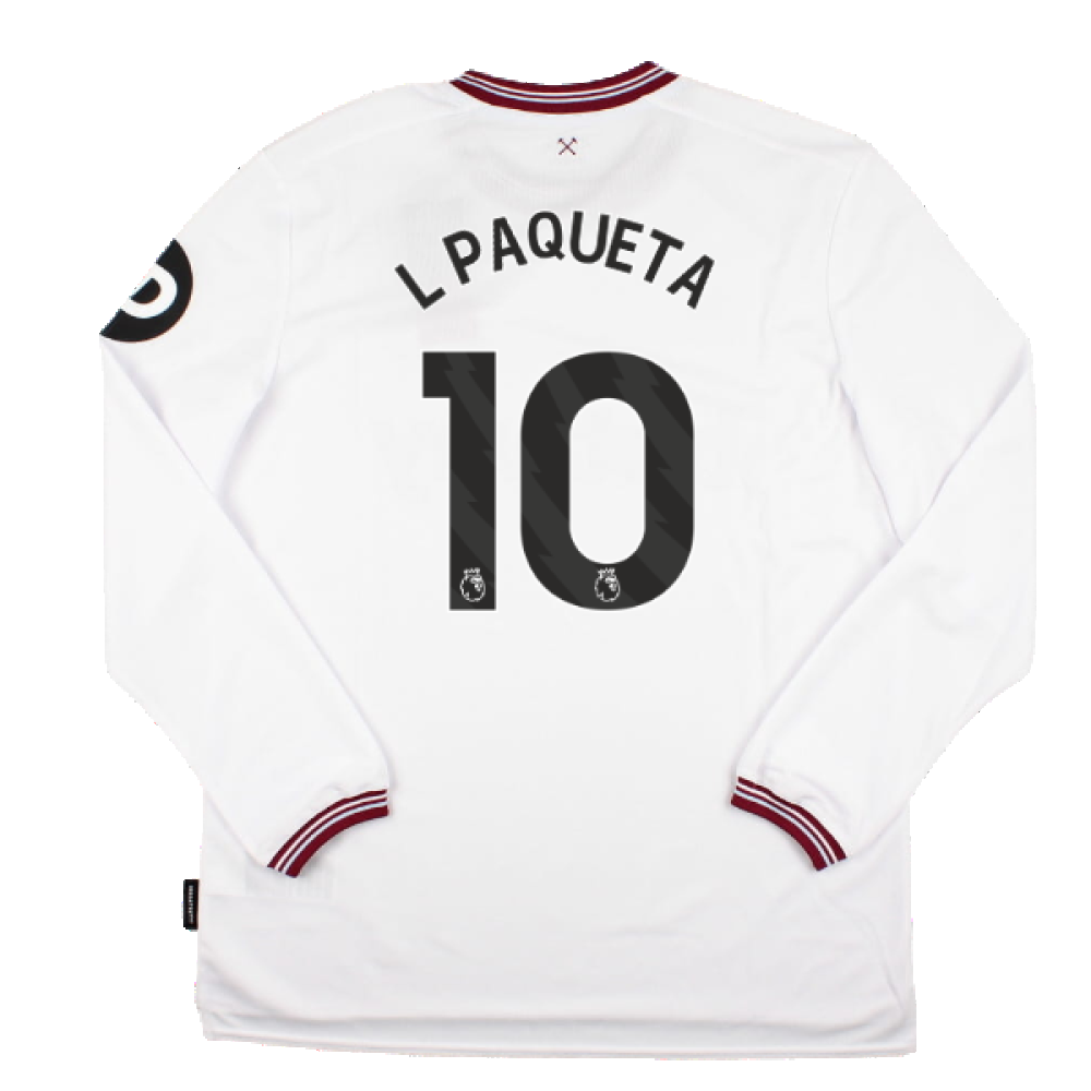 2023-2024 West Ham Long Sleeve Away Shirt (L PAQUETA 10)