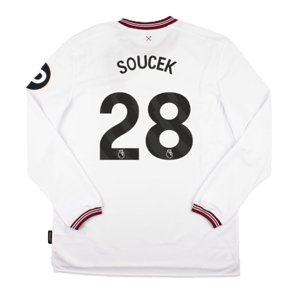 2023-2024 West Ham Long Sleeve Away Shirt (SOUCEK 28)