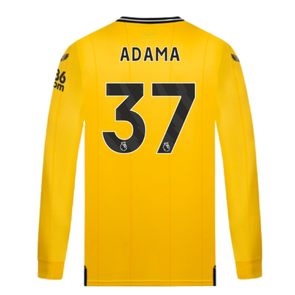 2023-2024 Wolves Long Sleeve Home Shirt (ADAMA 37)