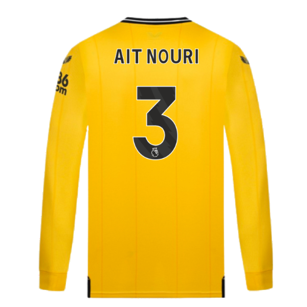 2023-2024 Wolves Long Sleeve Home Shirt (AIT NOURI 3)
