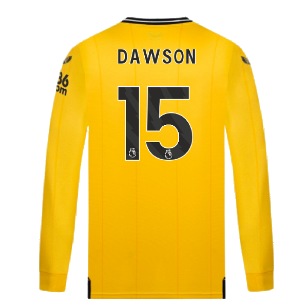 2023-2024 Wolves Long Sleeve Home Shirt (DAWSON 15)