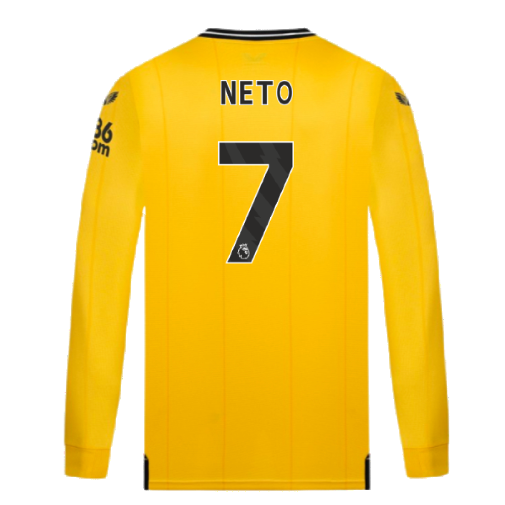 2023-2024 Wolves Long Sleeve Home Shirt (NETO 7)