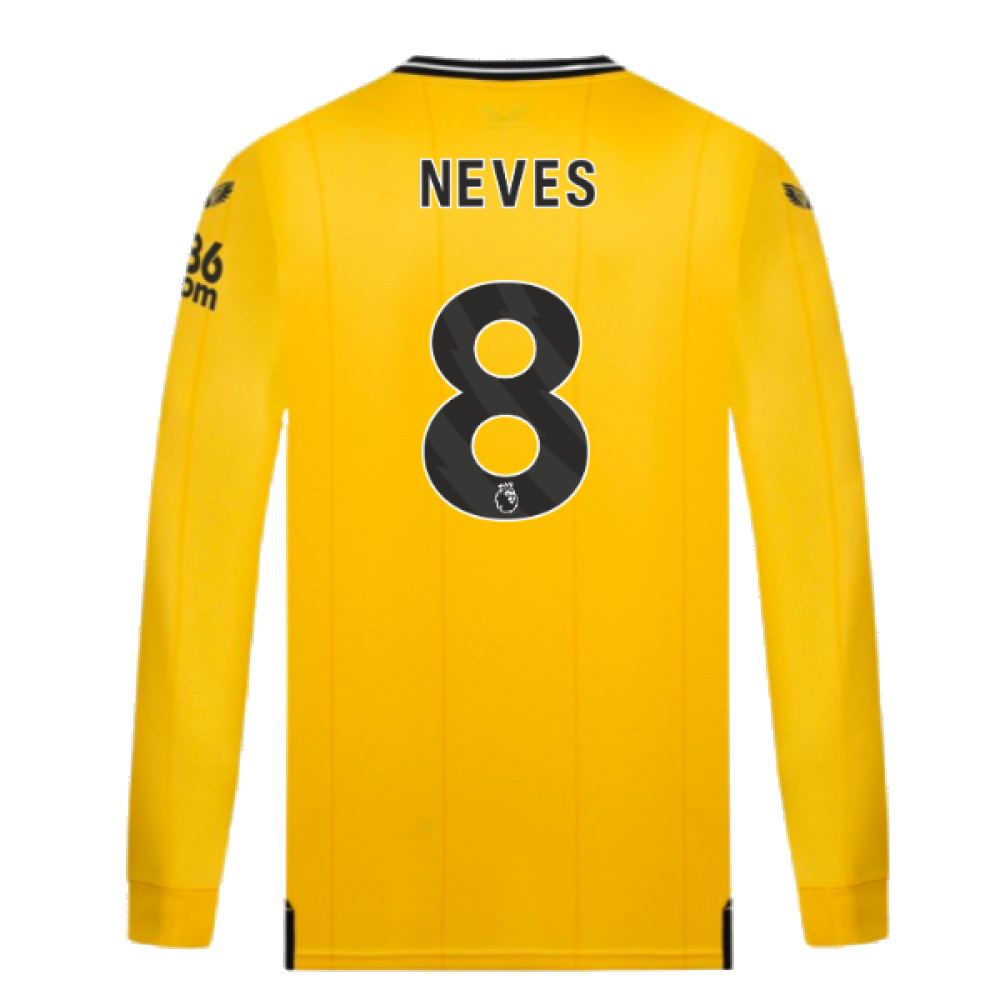 2023-2024 Wolves Long Sleeve Home Shirt (NEVES 8)