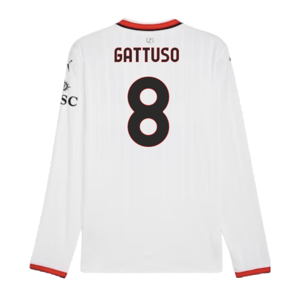 2024-2025 AC Milan Away Long Sleeve Shirt (Gattuso 8)