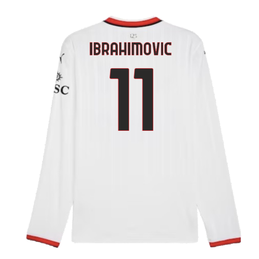 2024-2025 AC Milan Away Long Sleeve Shirt (Ibrahimovic 11)