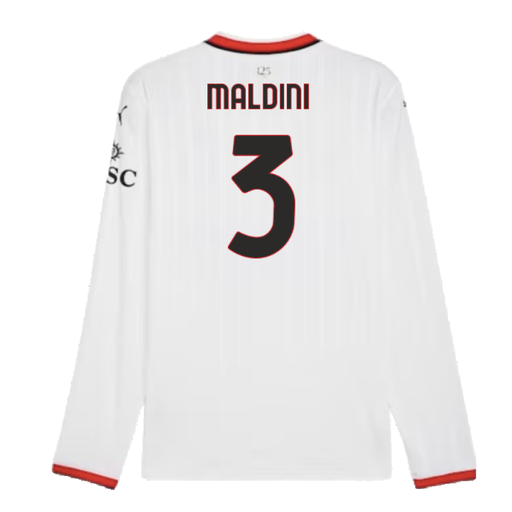 2024-2025 AC Milan Away Long Sleeve Shirt (Maldini 3)