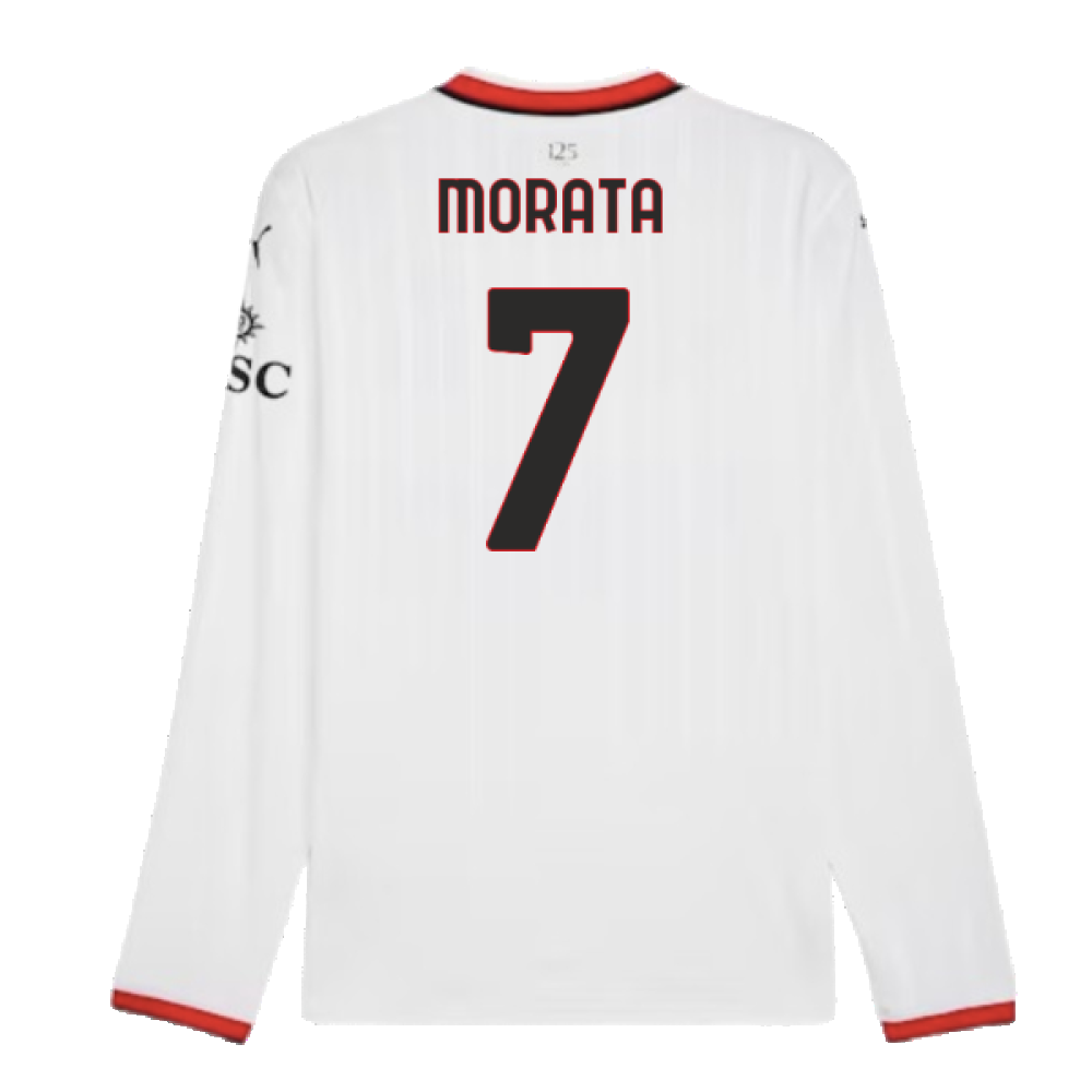 2024-2025 AC Milan Away Long Sleeve Shirt (Morata 7)