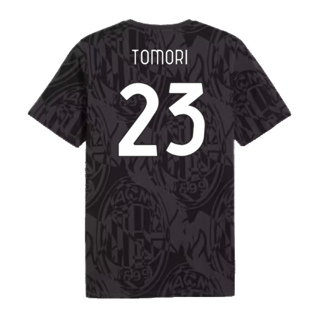 2024-2025 AC Milan ftblCulture Tee AOP (Black) (Tomori 23)