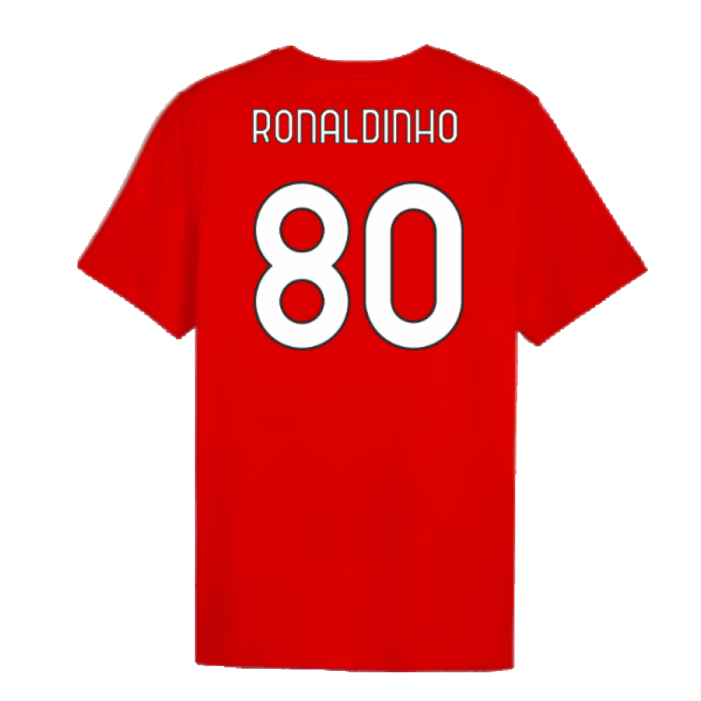 2024-2025 AC Milan ftblCulture Tee (Red) (Ronaldinho 80)