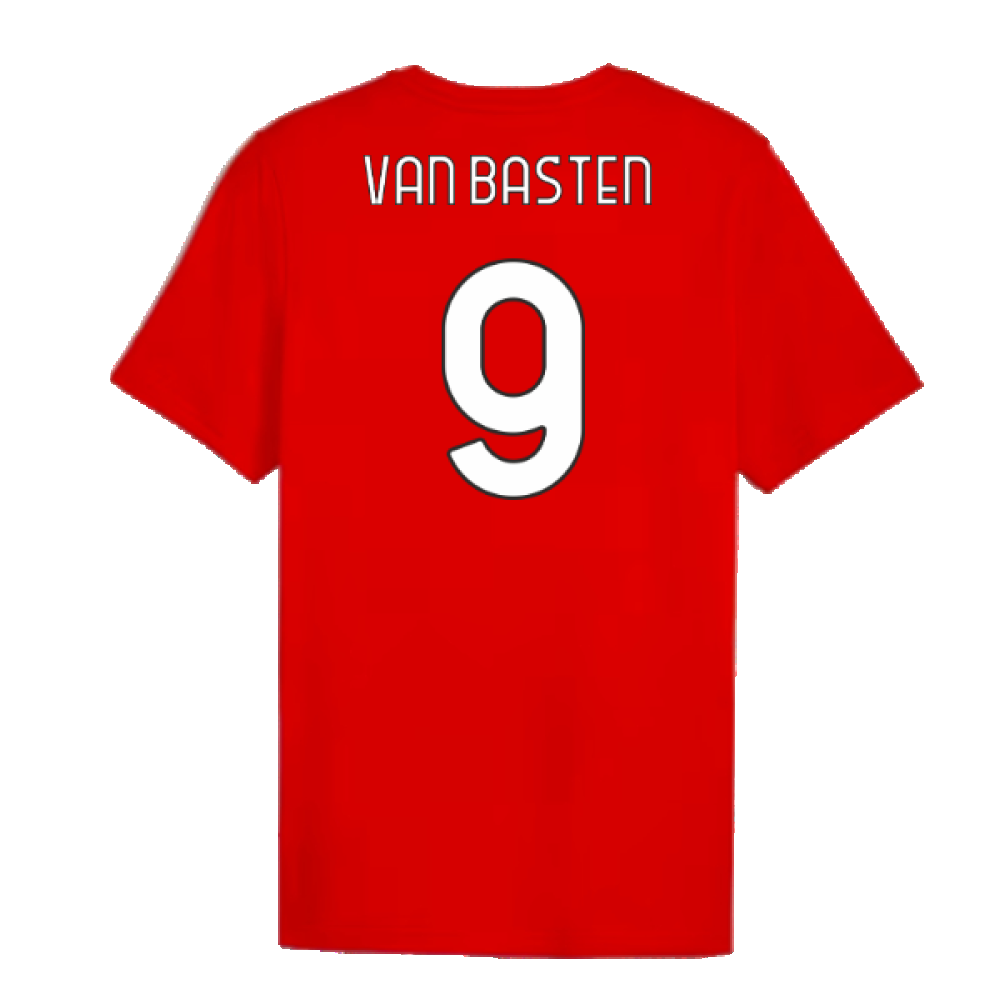 2024-2025 AC Milan ftblCulture Tee (Red) (Van Basten 9)
