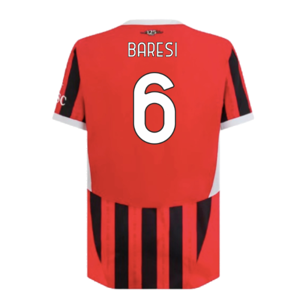 2024-2025 AC Milan Home Authentic Shirt (Baresi 6)