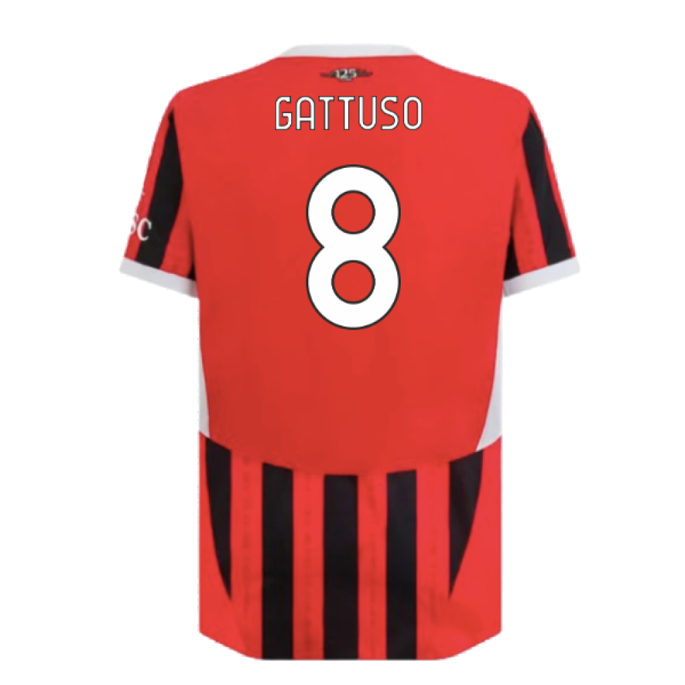 2024-2025 AC Milan Home Authentic Shirt (Gattuso 8)