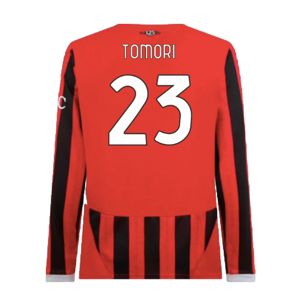 2024-2025 AC Milan Home Long Sleeve Shirt (Tomori 23)