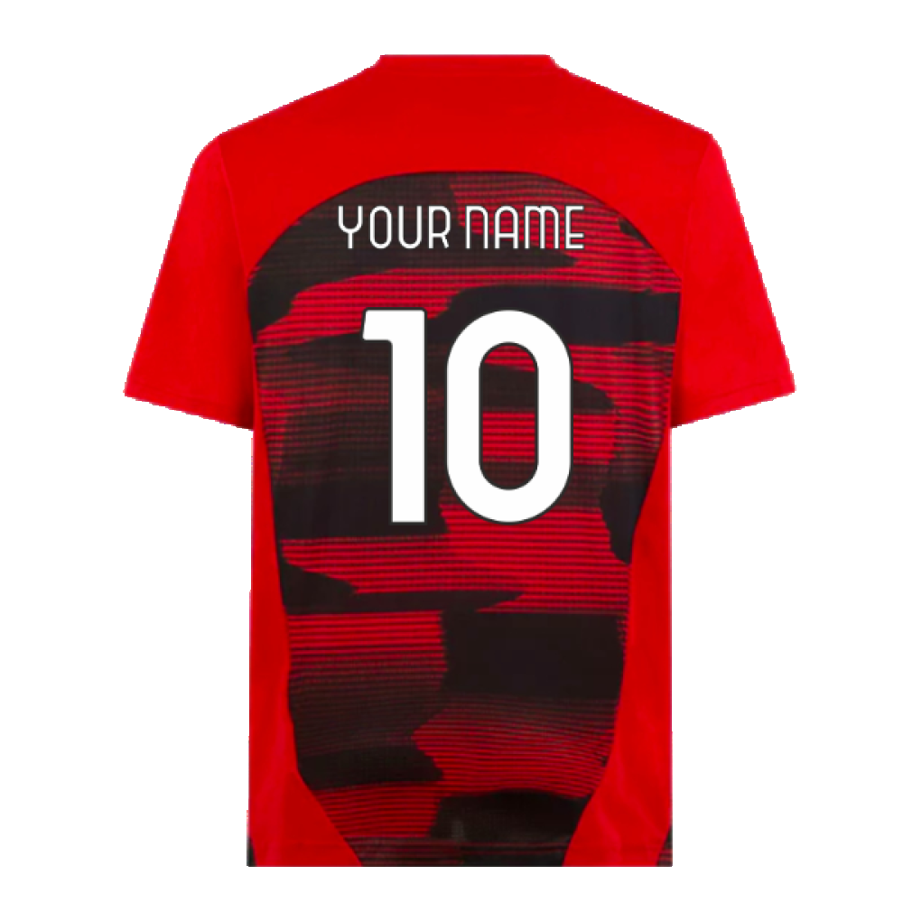 2024-2025 AC Milan Prematch SS Shirt (Red) (Your Name)