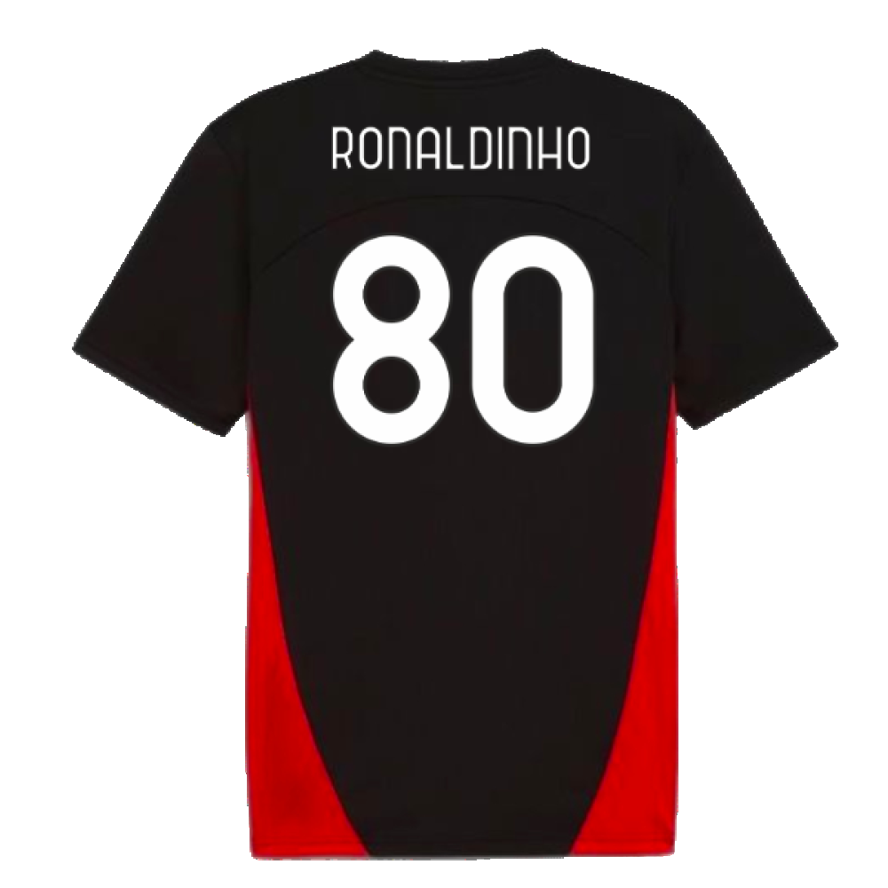 2024-2025 AC Milan Training Shirt (Black) (Ronaldinho 80)
