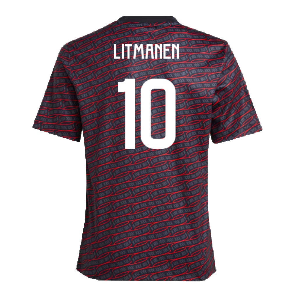 2024-2025 Ajax Pre Match Shirt (Black) - Kids (Litmanen 10)