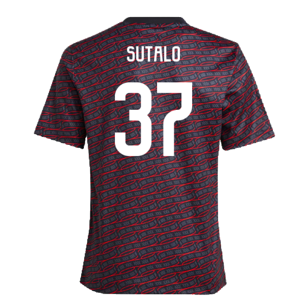 2024-2025 Ajax Pre Match Shirt (Black) - Kids (Sutalo 37)