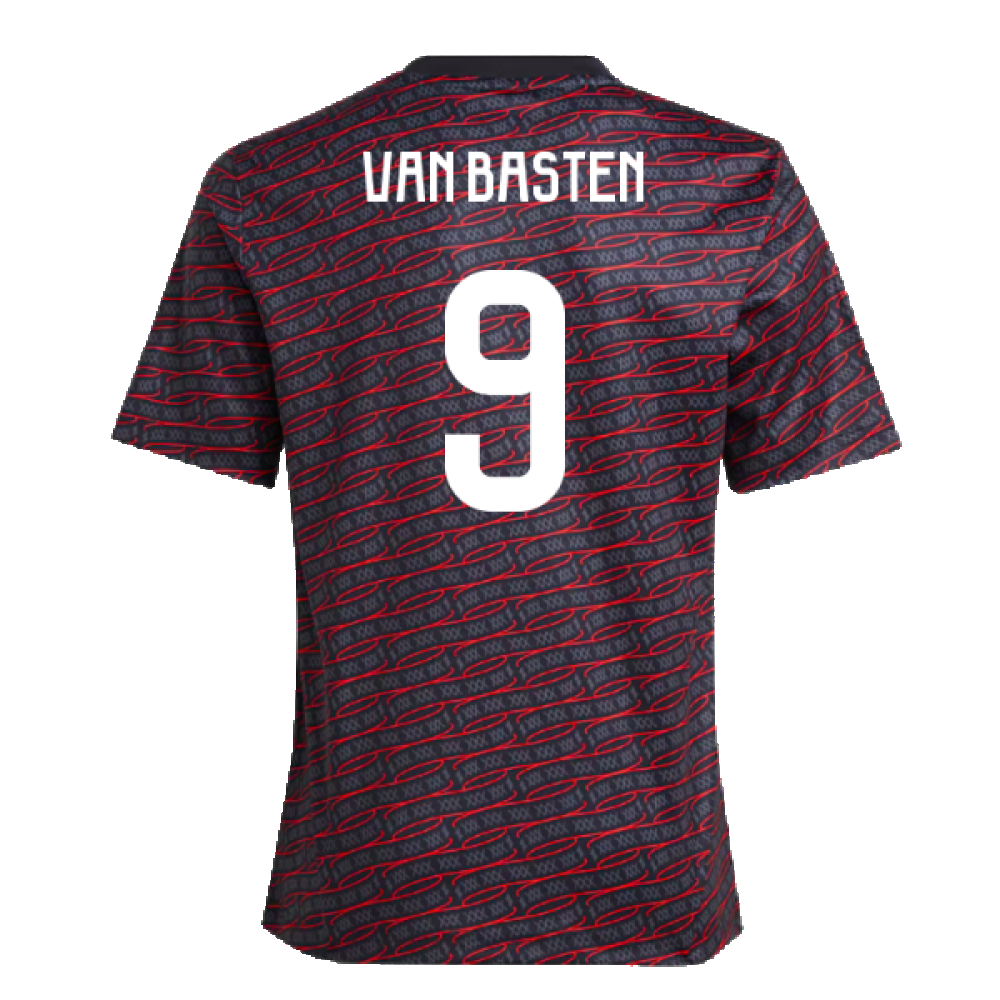 2024-2025 Ajax Pre Match Shirt (Black) - Kids (Van Basten 9)