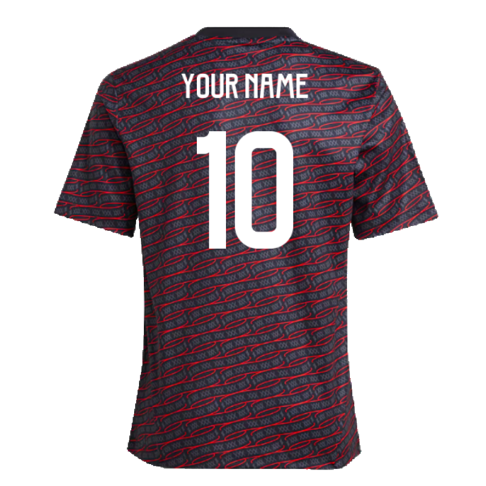 2024-2025 Ajax Pre Match Shirt (Black) - Kids (Your Name)