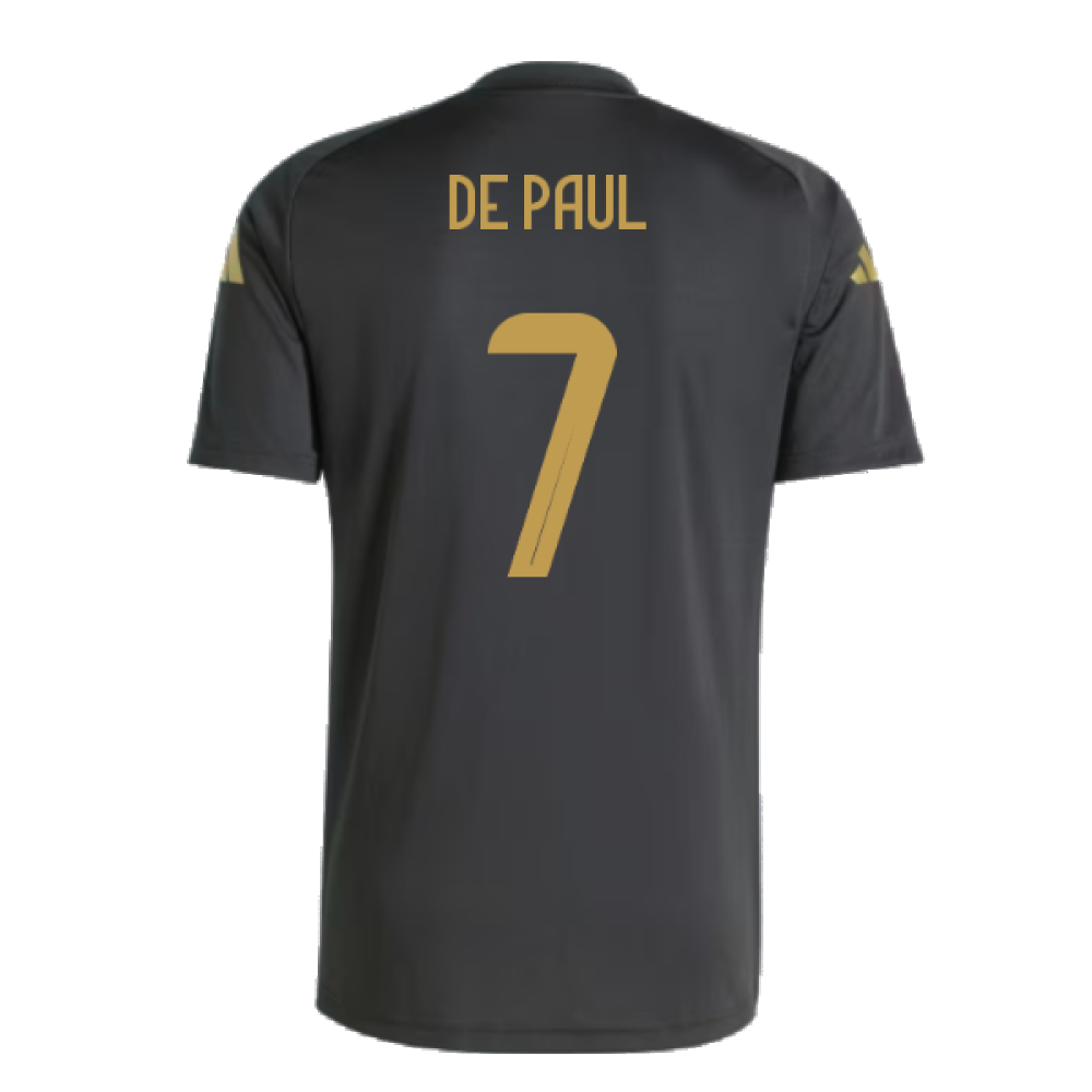 2024-2025 Argentina Pre-Match Shirt (Black) (DE PAUL 7)