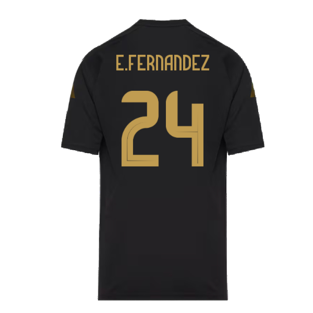 2024-2025 Argentina Pre-Match Shirt (Black) - Kids (E.FERNANDEZ 24)