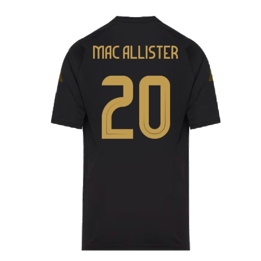 2024-2025 Argentina Pre-Match Shirt (Black) - Kids (MAC ALLISTER 20)