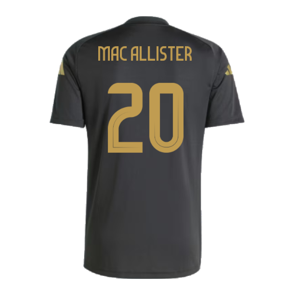 2024-2025 Argentina Pre-Match Shirt (Black) (MAC ALLISTER 20)