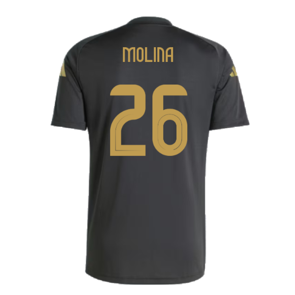 2024-2025 Argentina Pre-Match Shirt (Black) (MOLINA 26)