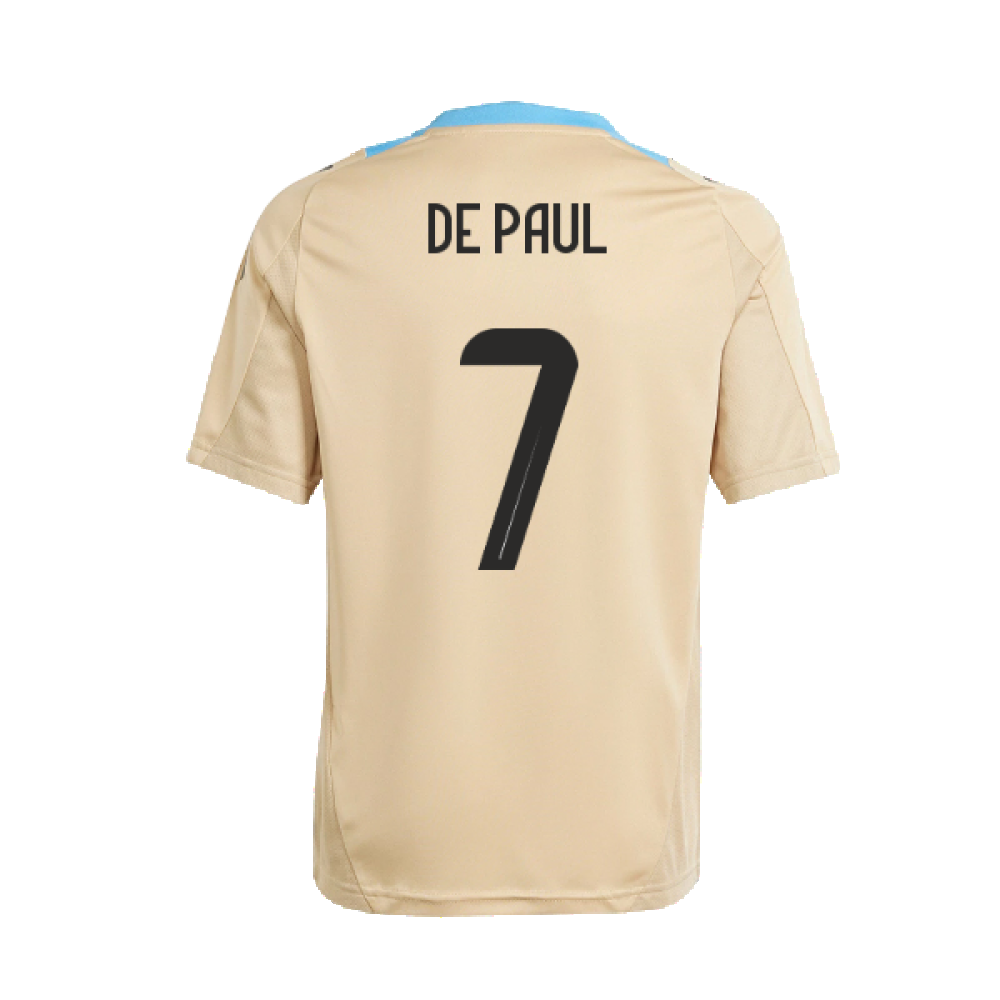 2024-2025 Argentina Training Jersey (Hazy Beige) (DE PAUL 7)