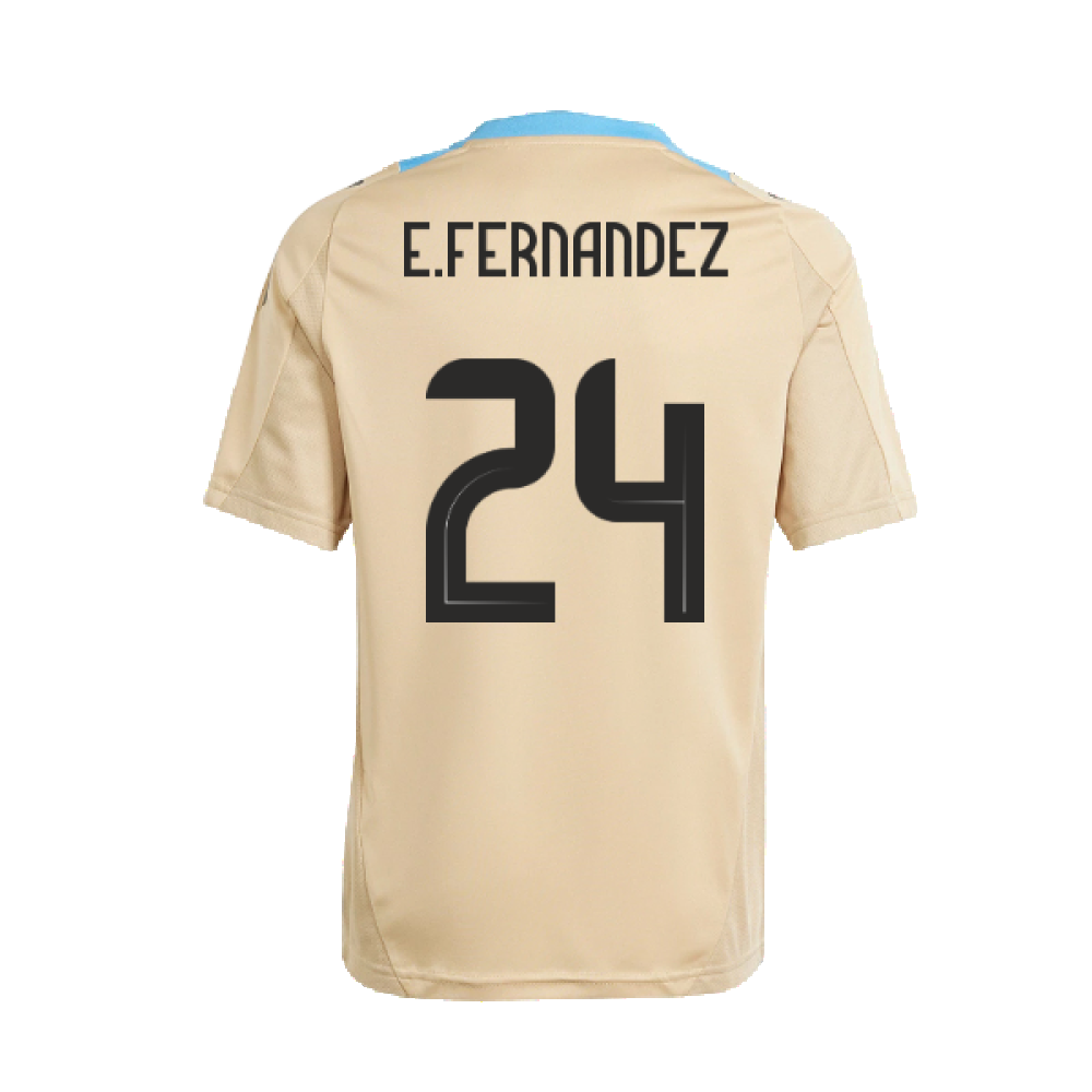 2024-2025 Argentina Training Jersey (Hazy Beige) (E.FERNANDEZ 24)