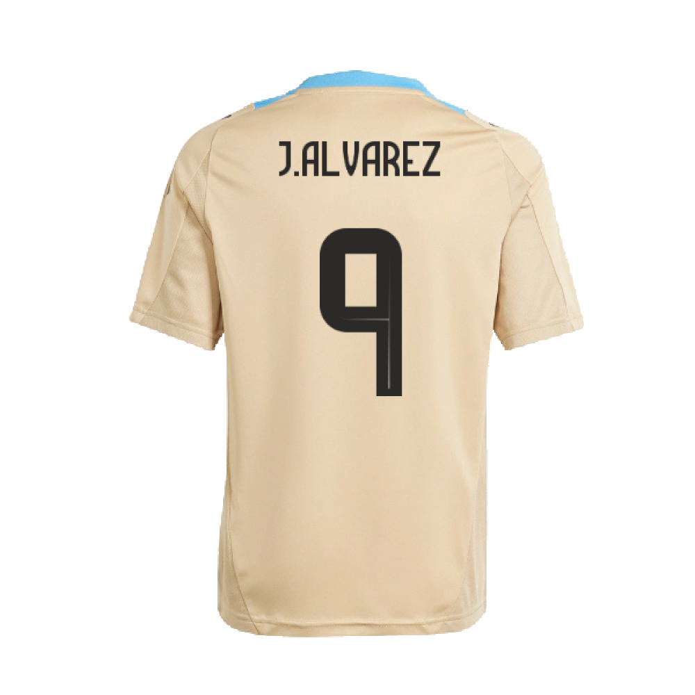 2024-2025 Argentina Training Jersey (Hazy Beige) (J.ALVAREZ 9)