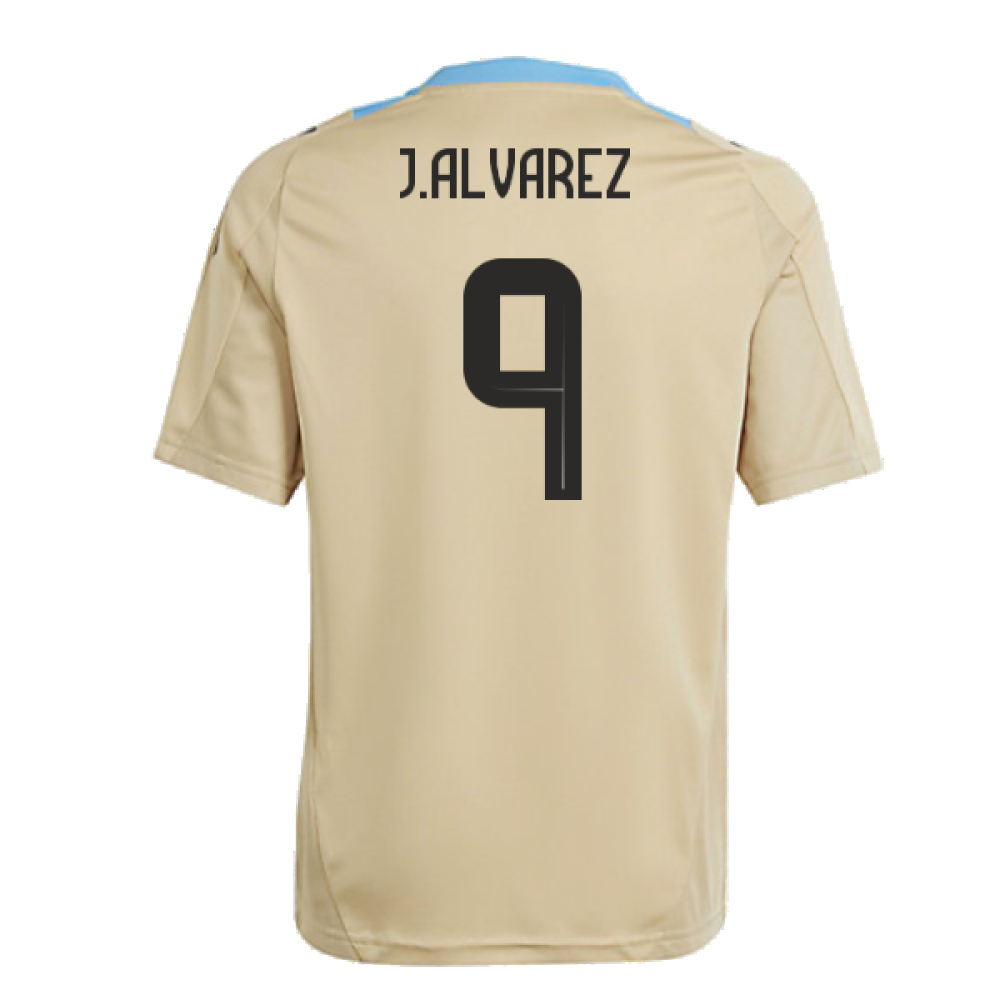 2024-2025 Argentina Training Jersey (Hazy Beige) - Kids (J.ALVAREZ 9)