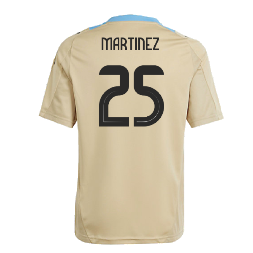 2024-2025 Argentina Training Jersey (Hazy Beige) - Kids (MARTINEZ 25)